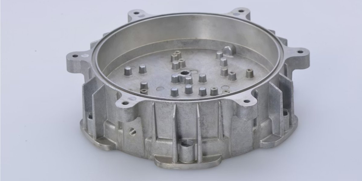 CNC turned aluminum housing — precision bore and faced flange machined at VNcontX, Ho Chi Minh City, Vietnam
