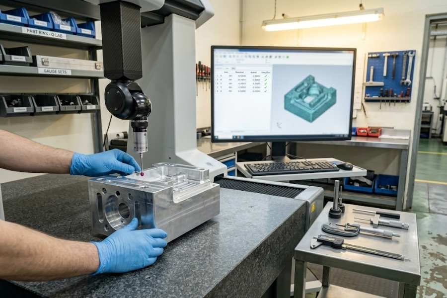 CNC machined parts CMM dimensional inspection at VNcontX Vietnam — Zeiss Contura measurement report